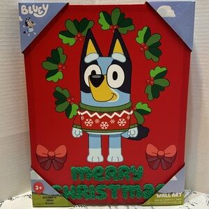 Bluey Merry Christmas Wall Art 11”W x 14”H x 1.5”D